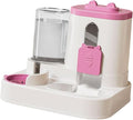 Automatic Pet Feeder and Waterer Dog Feeder Large Capacity, Anti Slip, Water Dispenser, Feeding Station for Cats Small Dogs, Pink
