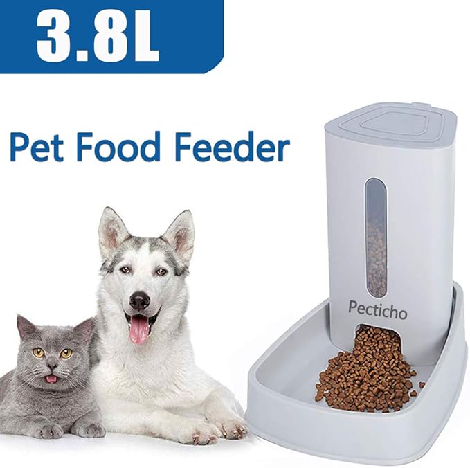 Pet Feeder, Natural Gravity Feeding Supplies Automatic Dog Cat Food Dispenser Slow Feed Bowl 3.8L Large Capacity, for Small Medium Large Cat Dog Pets