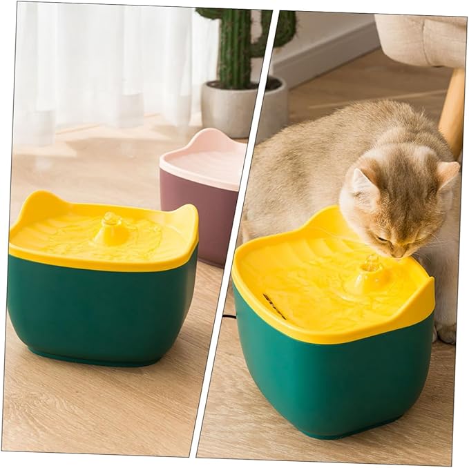 Mipcase 2pcs Automatic Pet Water Bowl Cat Ear Design Convenient Electric Drinking Fountain for Cats and Dogs Silent Household Pet Water Feeder Random