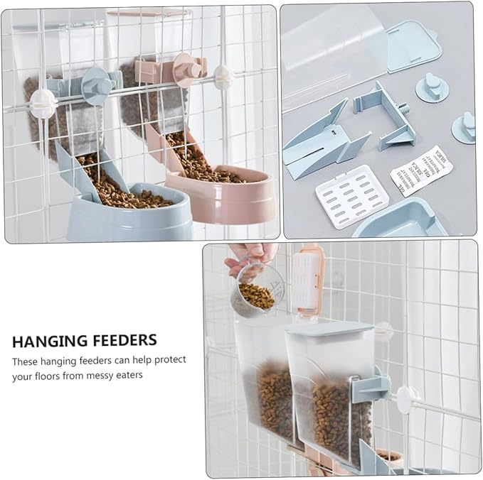 POPETPOP Automatic Pet Feeder Hanging and Cats Easy to Pet Cage Bowl Space-Saving Supplies