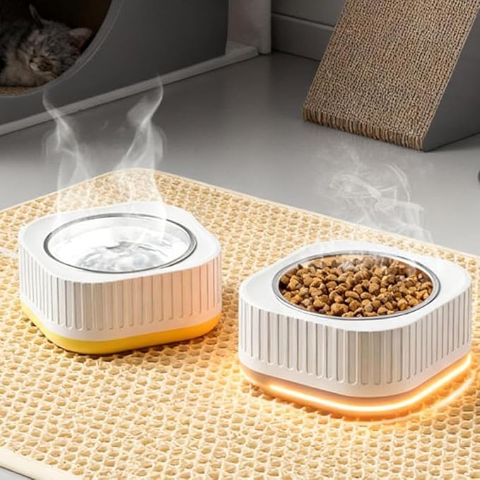 Automatic Winter Outdoor Heated Pet Water Bowl - Stainless Steel Thermostatic Warming Dish for Dogs, Cats & Chickens - Anti-Chew Cord Thermostatic Bowl for Small Animal (1PCS B)
