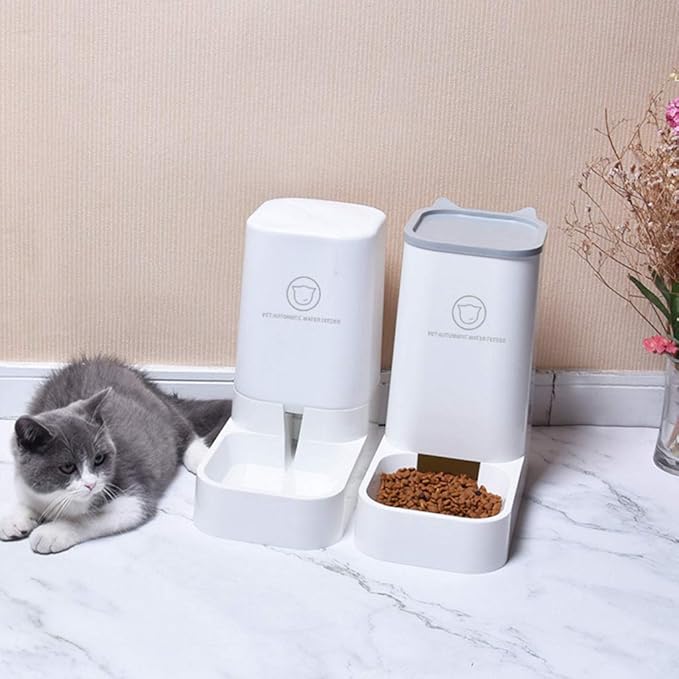 Dog for Cat Automatic Feeder Safety Water Drinker Food Dispenser Puppy Feeding B, Snow