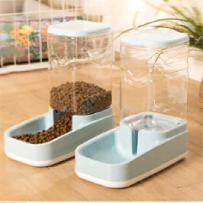 Automatic Pet Feeder 3.8L Automatic Dog Feeder and Water Dispenser Set Gravity Self Feeding Food Waterer for Small Medium Cats Dogs Kitten Puppy cat Fountain