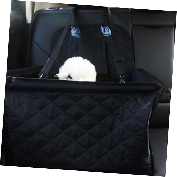 Dog Car Seat Cushion Pet Car Bed Storage Pocket Safety Belt for Travel Thickened Portable Easy to Install