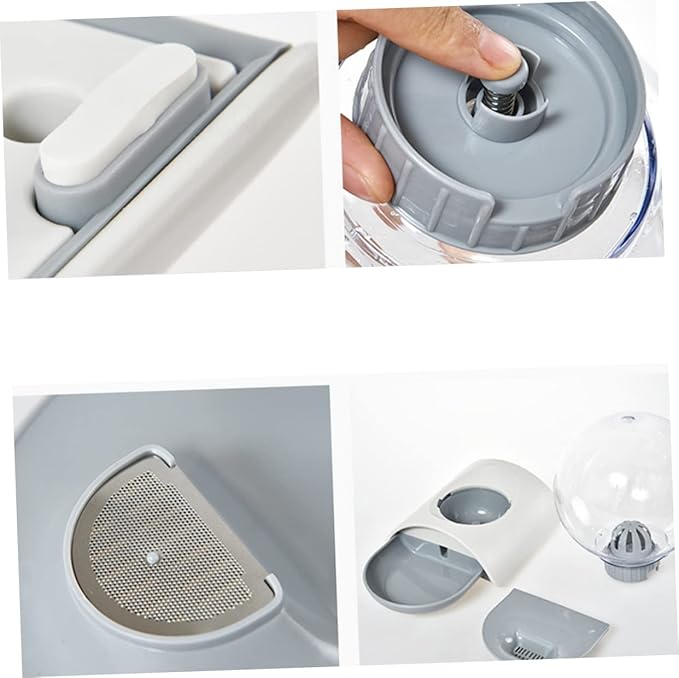 1pc Large Capacity Automatic Water Dispenser for Dogs and Cats Transparent Bubble Design Easy to Pet Water Bowl Material for Home and Outdoor Use Grey