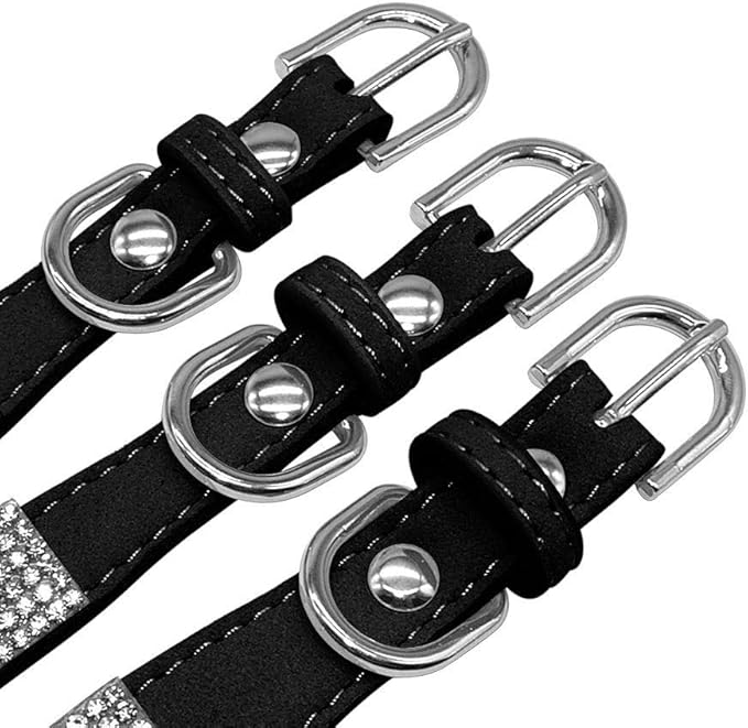 Cute Dog Collar with Bling Rhinestone, Fancy Crystal Diamond Glitter Pretty Jewel Soft Cat Collars for Small Medium Large Breed Dogs Girl Female Pet Puppy Kitten Terrier (M, Light Blue1)