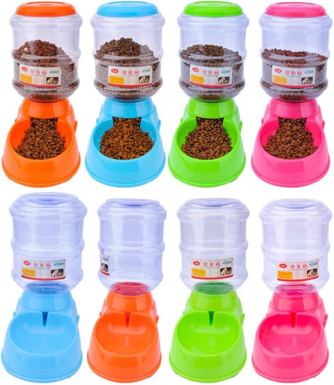 POPETPOP Auto Feeder Automatic Food Dispenser for Cats 3.5l Storage Cat Feeder Water Bowl Safe Easy to Use