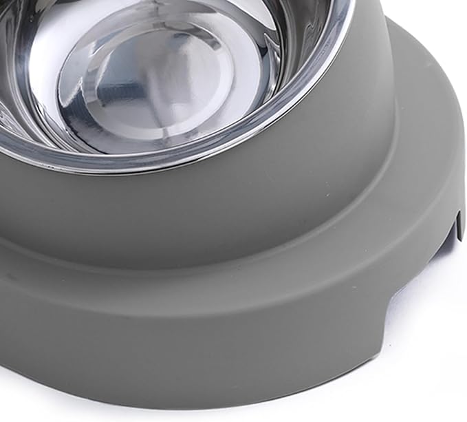Plastic Bottle Pet Feeder Self-refilling Pet Bowl Pet Feeder 2-in-1 Automatic Water Dispenser with Removable Stainless Steel Bowls Pet Supplies Grey
