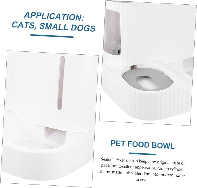 Pet Feeder Bowl for Small Dogs and Cats Automatic Detachable Water Dispenser Food Storage and Pet Materials for Continuous Fresh Water and Food Supply