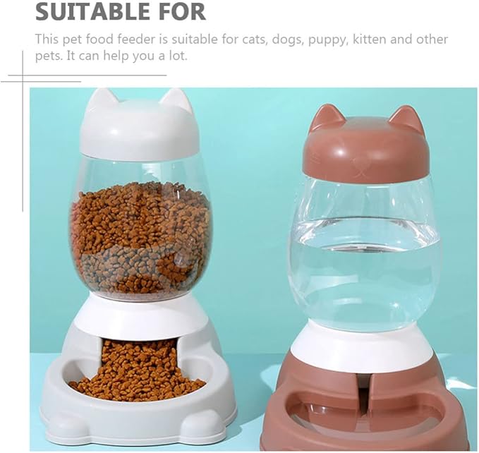 Automatic Cat Feeder Water Dispenser Pet Self Feeding Container Home Pet Food Feeder
