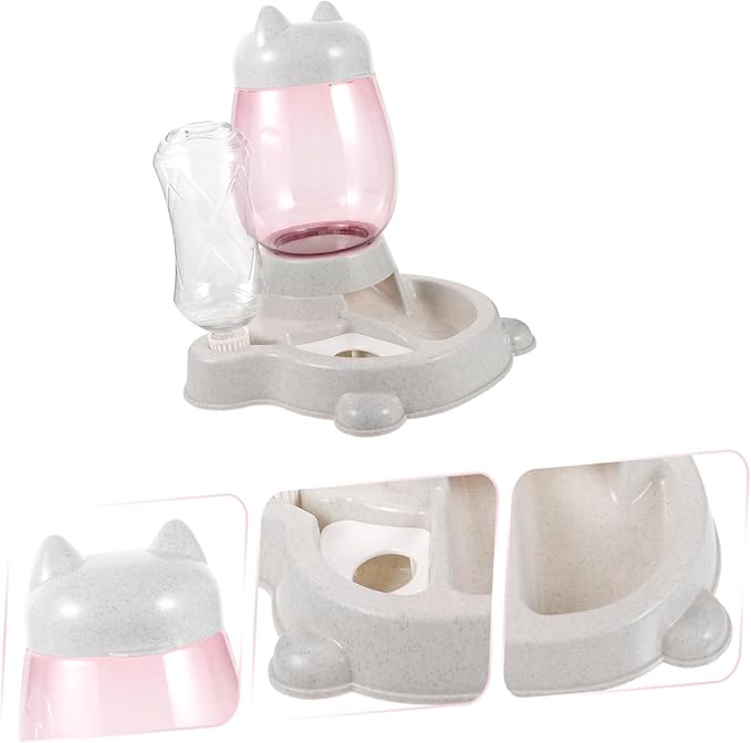 BESPORTBLE Pet Food Water Dispenser and Automatic Feeder for Cats and Saving and Convenient Pet Supply Suitable for Kittens and Puppies Grey