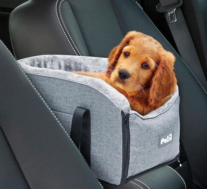 Washable Dog Console Car Seat Portable Detachable Pet Car Booster Seat Pet Supplies Linen Arctic Fleece Travel Tote Bags Dogs Cats