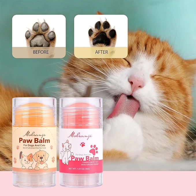 Dog Paw&Nose Balm Lick Safe1.4oz|Natural Ingredients Pets Paw Wax| Healing Moisturizer with Coconut Oil&Honey Cracked Paws,Snouts & Elbow|Winter Protection for Dogs & Cats