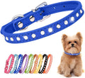 Blue Rhinestone XXS Dog Collar, Pretty Bling Diamond Kitten Collar Crystal Jewel Glitter Puppy Collar: XXSmall