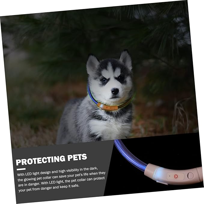 GANAZONO LED Rechargeable Puppy Collar USB Charge Glowing Pet Accessory Fashionable LED Light Design for Stylish Dress Up for Dogs and Pets