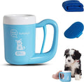 Small Pet Paw Cleaner Cup - Easy Press Design Dog Foot Washer with Soft Massage Brush & Absorbent Towel - Reusable Durable Paw Cleaning Cup for Dogs Cats, Easy to Clean Handheld Bath Tool