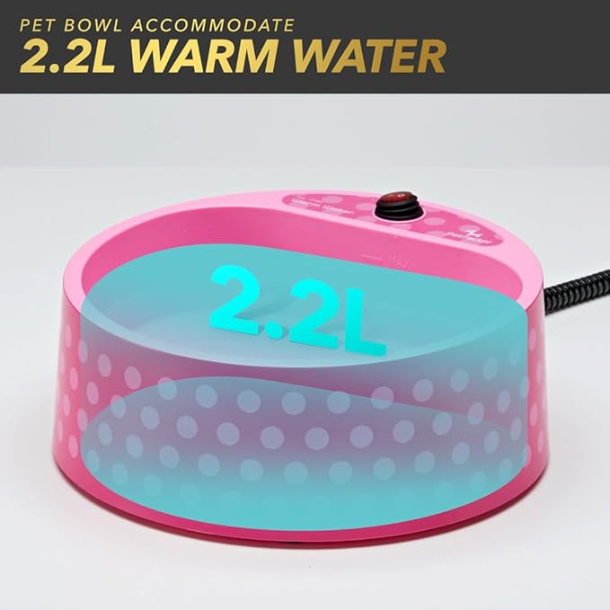 Heated Pet Bowl, Outdoor Pet Thermal Water Bowl, Dog Cat Heated Water Bowl with 69 Inch Chew Resistant Cord and Waterproof ON/Off Switch