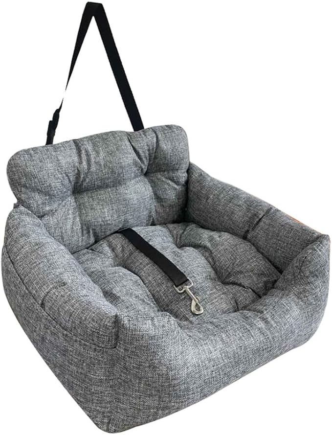 Dog Car Seat, Adjustable Safety Leash Premium Cloth Pet Seat with Comfortable Cotton Fill, for Small Medium Large Dogs Cats Cars SUVs Trucks Home Use (Single)
