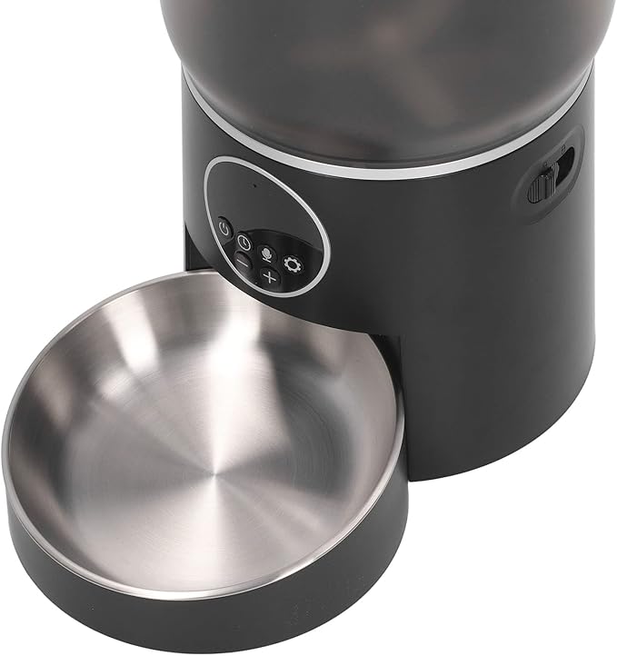 Automatic Cat Dog Feeder, 5L Capacity Automatic Pet Feeders Stylish Design with Timed Rationing & Recording, Support Dual Power for Cats Dogs (Button)