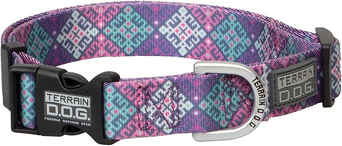 Terrain D.O.G. - Climbing-Grade Tubular Webbing - Premium Patterned Snap-N-Go Adjustable Dog Collar