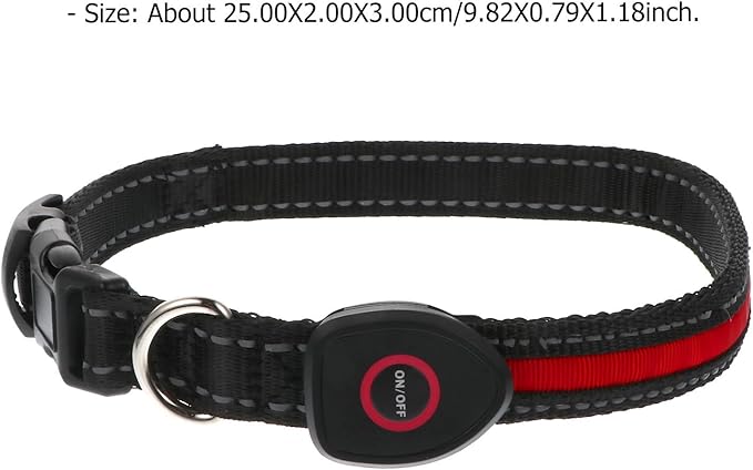 VALICLUD Rechargeable LED Pet Collar 50cm Red Luminous Dog Collar with USB Charging 3 Flashing Modes for Medium Dogs Like Small Breed Golden Retriever Bichon
