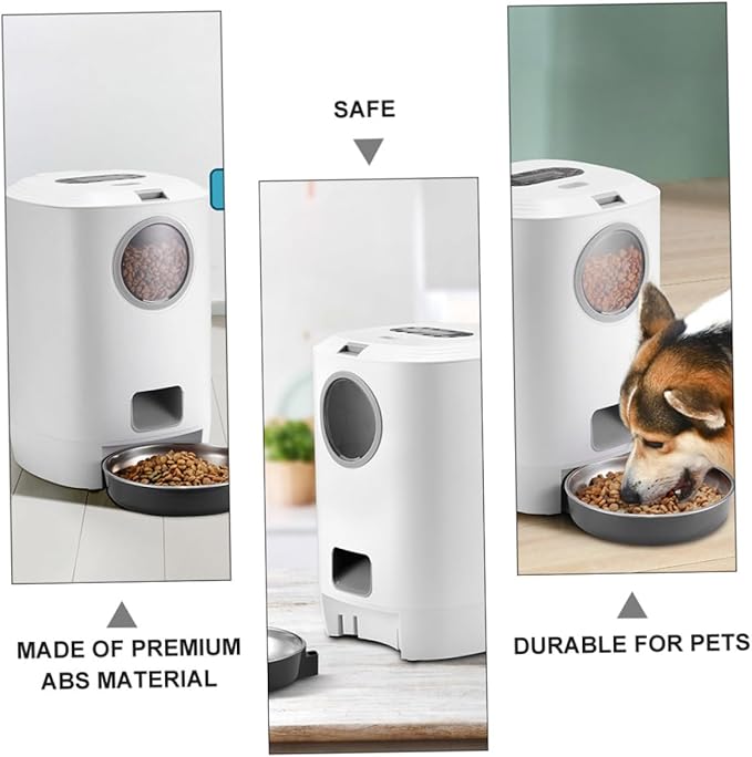 VANZACK 1pc Automatic Pet Feeder Capacity Timed Food Dispenser for Dogs and Feeding Device Memory Function and for Pet Owners