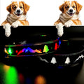 LED Dog Collar, 15 Light Modes, USB-C Rechargeable, Silicone Material, Adjustable Size, (Black Pro, M(11.8-15.7"))