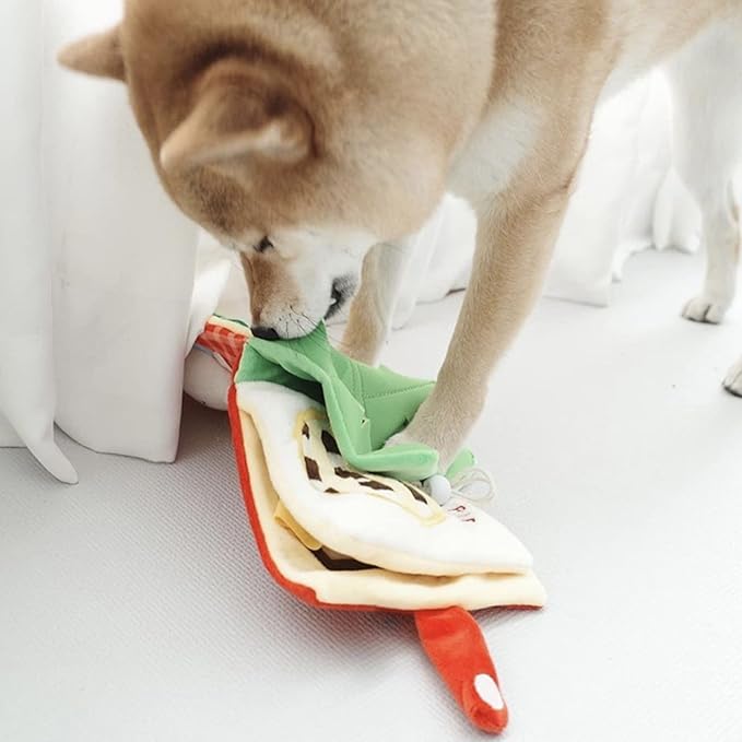 Dog Plush Toy Stuffed Treat Dispensing Book Shape Interactive Chew Relieving Stress Improving for Healt