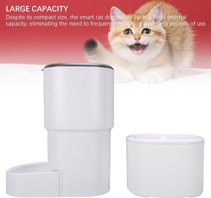 AYNEFY Smart Pet Feeder, Automatic Plastic Food Dispenser and Waterer with Remote Control Low Noise Pet Supplies for Cats Dogs Feeding Watering
