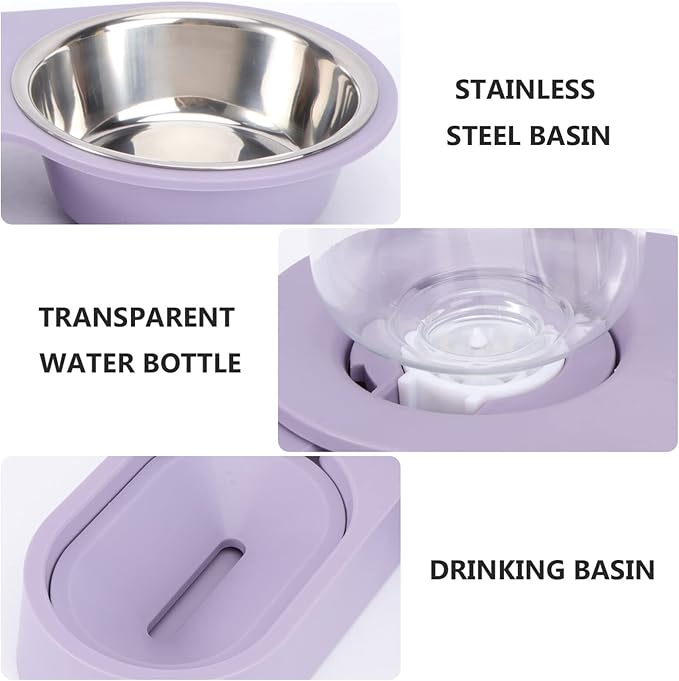 POPETPOP 1pc Automatic Pet Feeder Bowl Rotating Design Easy to Water Bowl for Cats Dogs High Water Bottle Pet Supplies