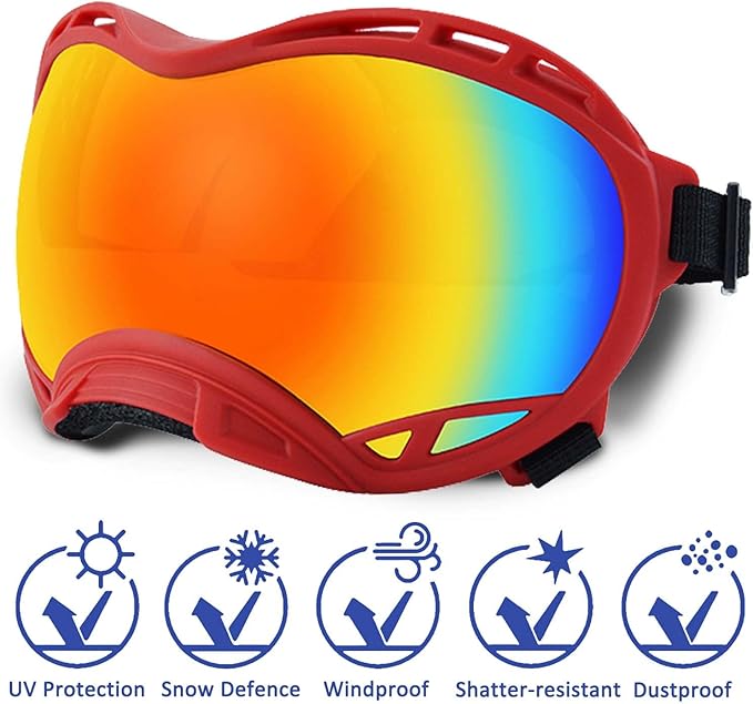 Dog Sunglasses,Doggles Anti-UV Protection,Pet Sunglasses with Adjustable Strap,Suitable for Motorcycle Car Driving Bike Riding Hiking Swimming Wind Dust Fog Dog Eye Protection