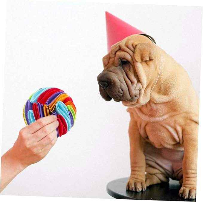 BESPORTBLE 2pcs Dog Teething Toys Sniffing Balls Interactive Pet Snuffle Balls Slow Feeding Dog Toys for Puppies