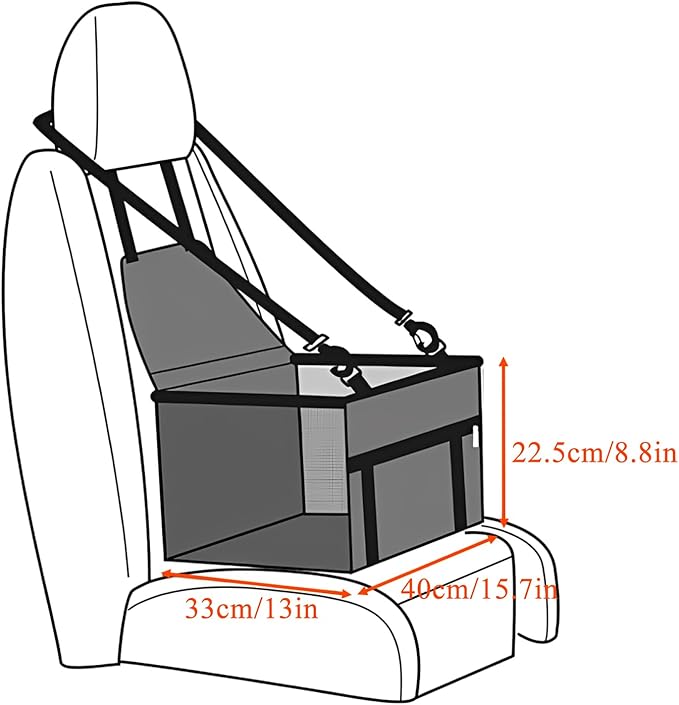 Dog Car Seat Back Seat Extender Booster Seat for Dogs Waterproof Fabric Pet Seat Cover Foldable Breathable Mesh Sides Carseat for Dogs ﻿