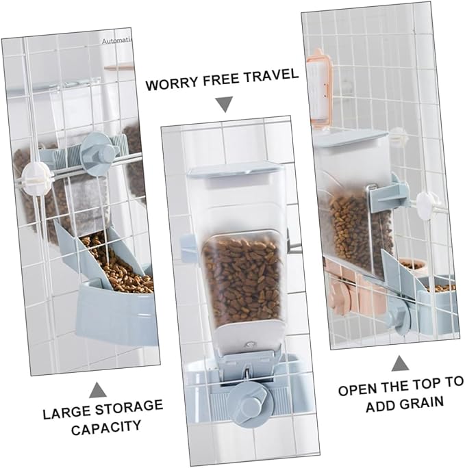 KESYOO Hanging Dog Feeder Removable Bowls Automatic Pet Food Dispenser for Cages Easy to and Spills for Puppies and