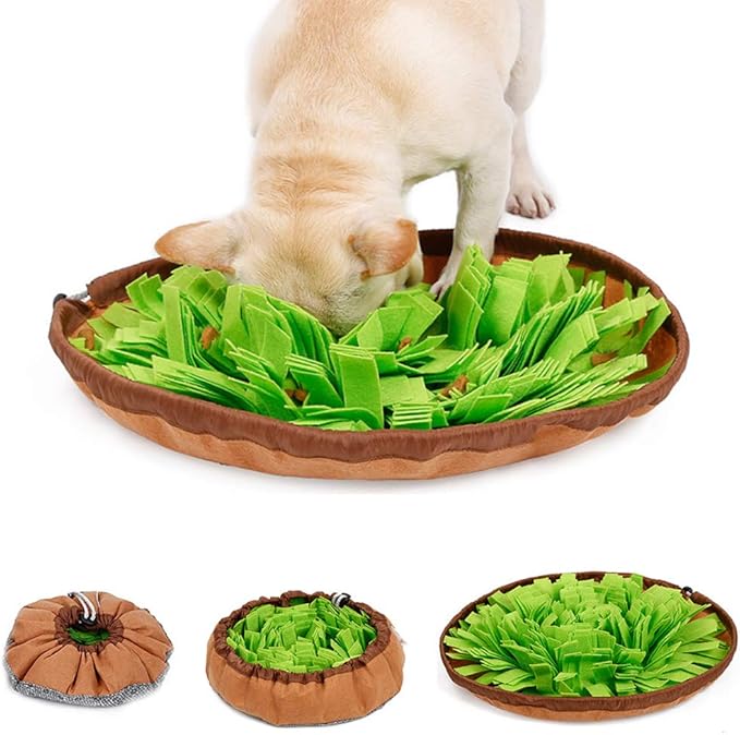 Snuffle Mat for Dogs Dog Feeding Mats Dog Puzzle Toys Pet Snuffle Bowl Cat Snuffling Nose Work Mat Dog Training Mats Activity Fun Play Mat for Encourages Natural Foraging Skills,Green