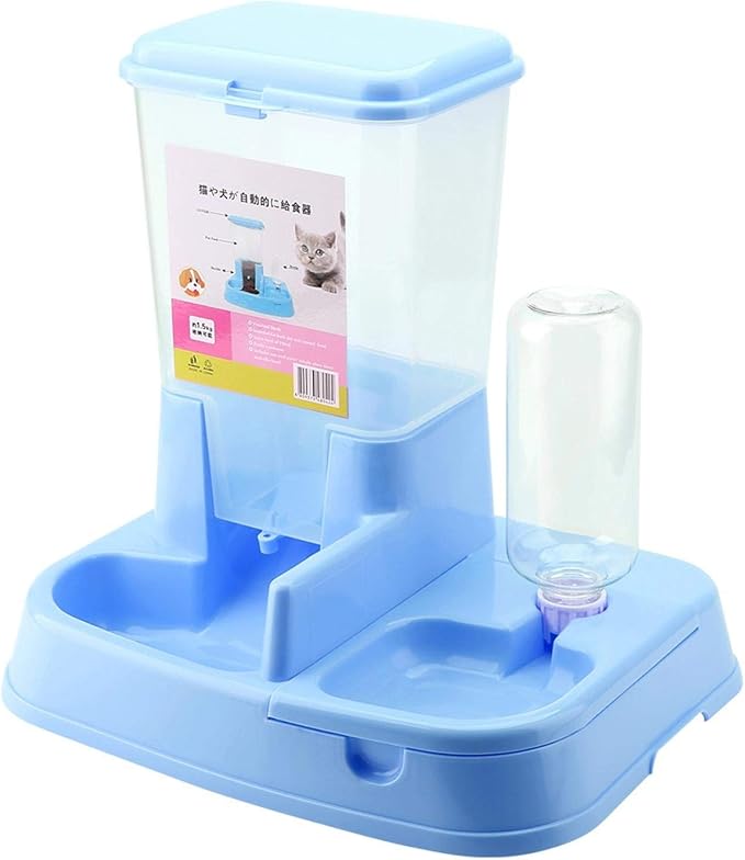 EVTSCAN Automatic Cat Feeder, Timed Cat Feeder with Desiccant Bag for Dry Food, Suitable for Small/Medium Pets (蓝色)