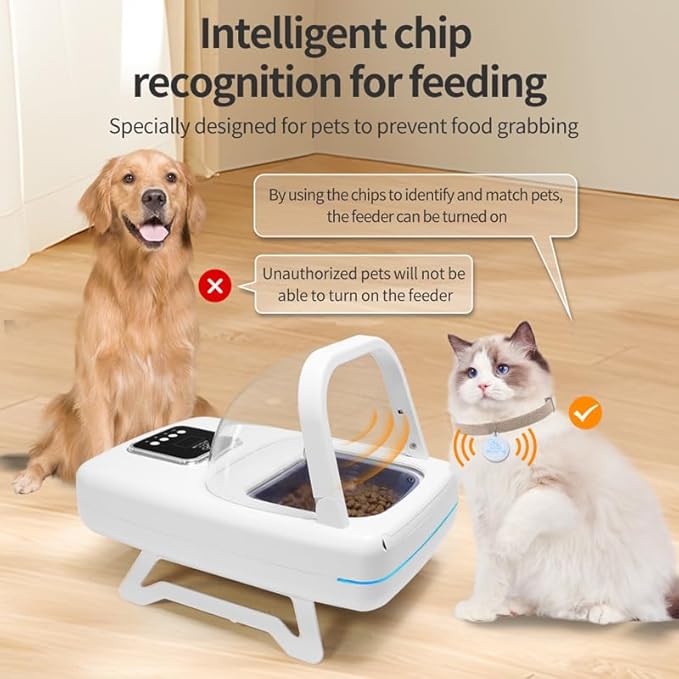 Automatic Pet Smart Feeder for Cats and Small Dogs, Programmable Timed Dog Food Dispenser with 1.3" OLED Screen, Food Grade Material, Detachable for Easy Cleaning, USB Powered