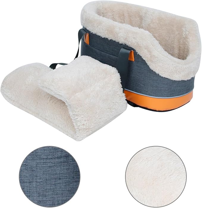 Pet Safety Portable Carrier Booster Seat Easy to Use Travel Carrier with Straps for Dogs Cats, Gray