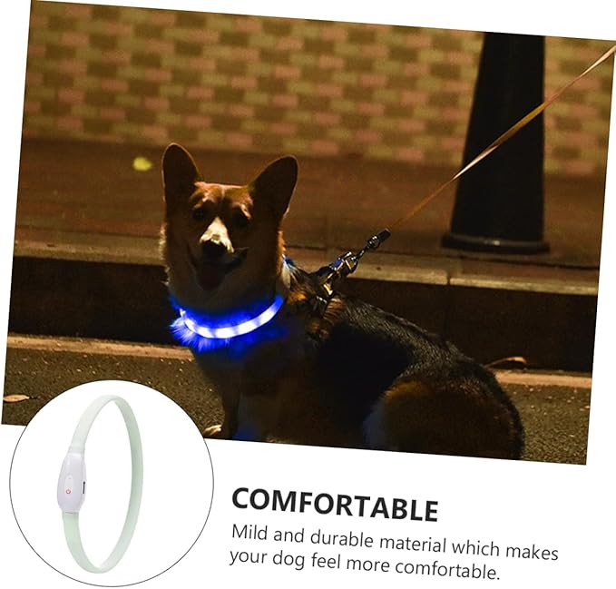 USB Rechargeable Glowing LED Pet Collar Night Safety Light Up Dog Collar Durable Wear Resistant Material Comfortable and Lightweight for Pets