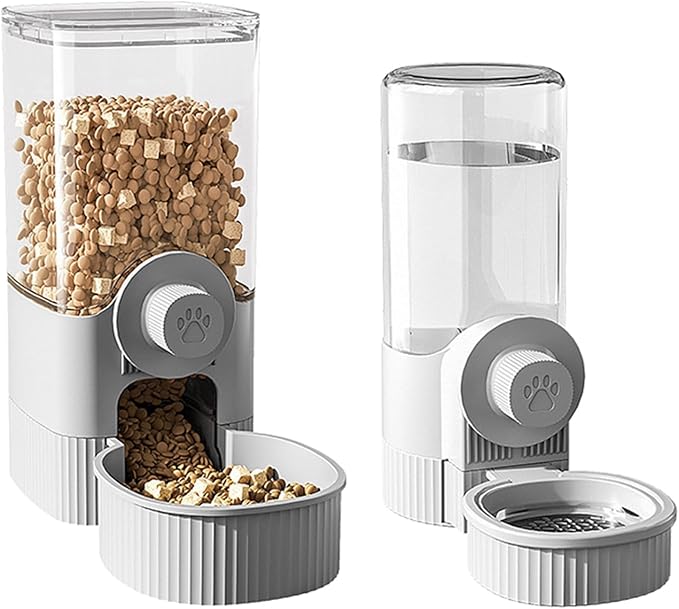 2PCS Pet Water Bowl Food Feeders Automatic Dog Feeding Water Dispenser Hangable Drinking Container for Cage Bowl