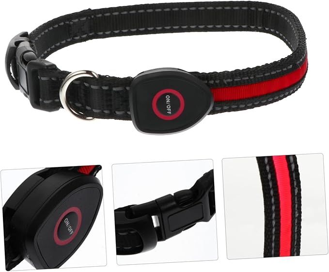 Toyvian 1 Set Night Glowing USB Rechargeable Dog Collar Lightweight Comfortable LED Pet Collar for Dogs Present for Pet Owners Stylish Durable Design