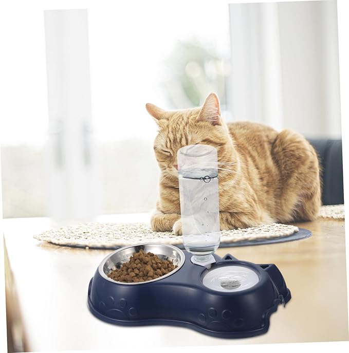 1set Pet Dual Use Feeder and Water Dispenser for Cats and Dogs Automatic Food Bowl Spill-Resistant Design Convenient Feeding for Home and Pet Shops