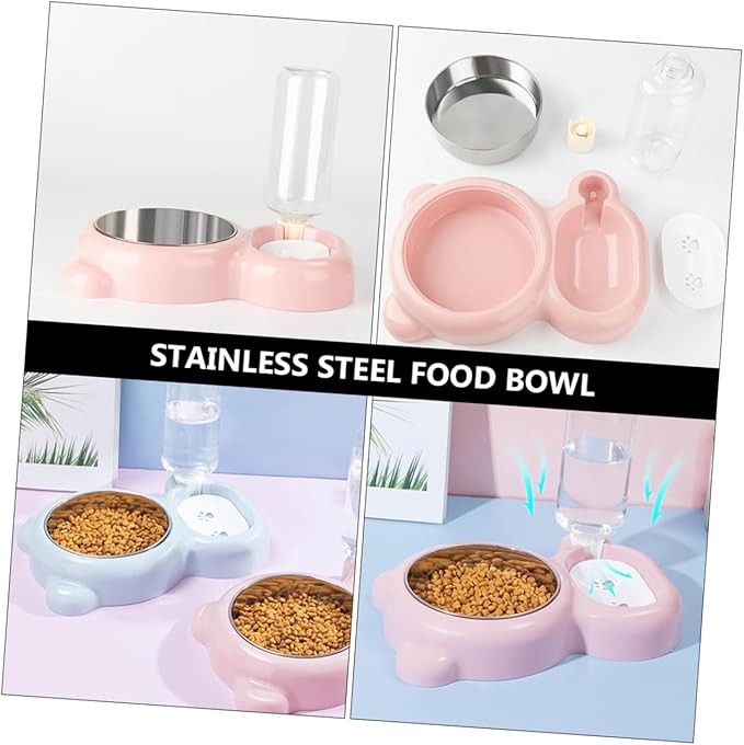 KESYOO Pet Feeder Bowl Dual Feeding and Drinking Bowl for Cats and Dogs Automatic Water Dispenser Durable Easy to pet Supplies