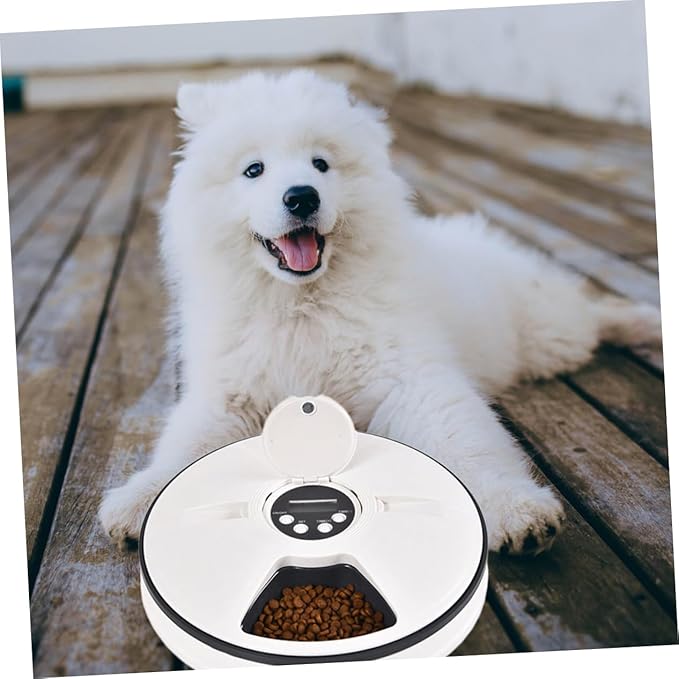 Mipcase Timed Auto Pet Feeder Meal Automatic Cat Feeder Timer Smart Pet Food Bowl Easy to Space-Saving Design for Feeding Schedules