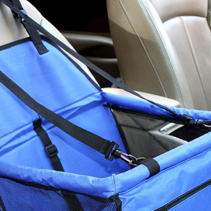 balacoo 1pc Breathable Mesh Pet Car Safety Seat for Dogs Cats Leash Front Zipper Storage Small for Pet Travel Car