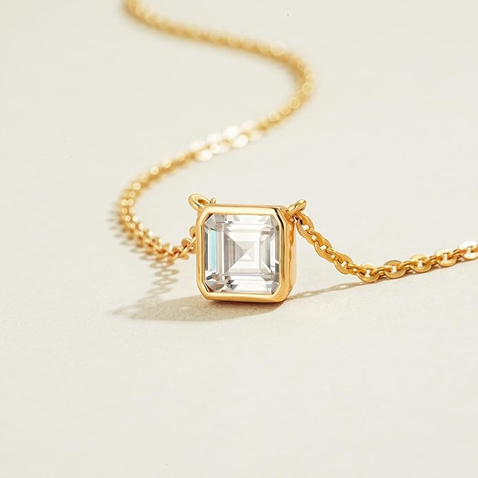 TONTMY STUDIOS Layered Gold Necklace for Women 14K Gold Plated Small Dainty CZ Pendant Layering Gold Necklaces Set Simple Chain Choker Necklace Trendy Jewelry for Women Gifts