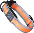YARNOW 1pc Rechargeable Led Dog Collar Nylon Lighted Pet Necklace for Night Safety USB Charging Glow Dark Fluorescent