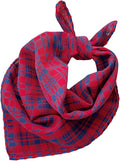 Double Layers Two Tones Dog Cotton Square Bandana Bibs Scarf Kerchief for Small Medium Dogs Boy or Girl - DCB18 R&B