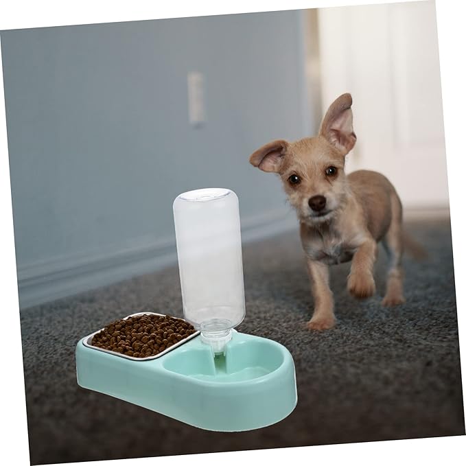 POPETPOP Automatic Water Dispenser PET Bowl Set Detachable Hanging and Cats Fall Feeding System Indoor Use Dual Bowl Configuration