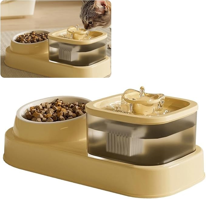 Pet Automatic Waterer Cats Feeder Food Container Bowl Automatic Water Fountain 2 in 1 Pet Large Dog Water Feeder